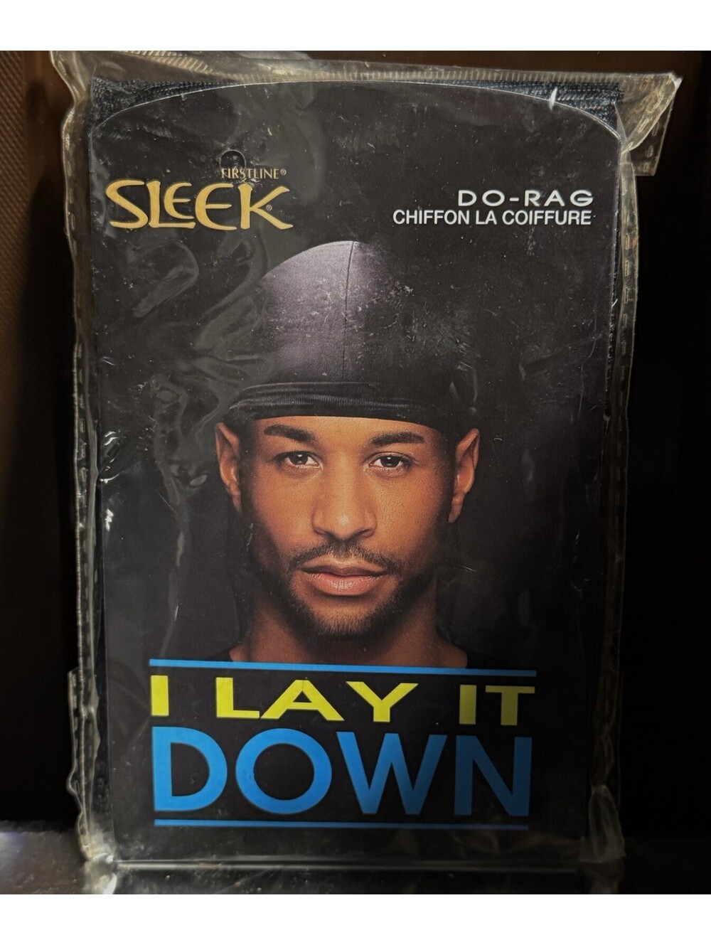 FIRSTLINE SLEEK I LAY IT DOWN Black Wave Hair Cap Do-Rag, NEW
